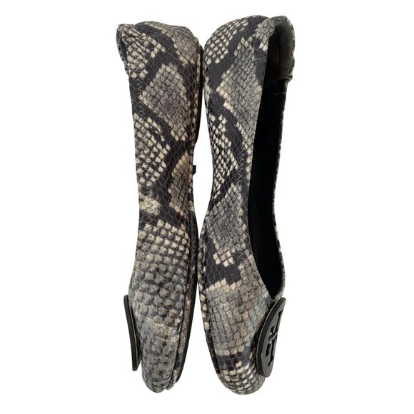 Tory Burch Womens Python Print Minnie Travel Ballet Flats Size 8 A10070 - Picture 9 of 10